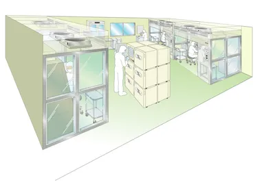 「エアバリアブース」を大部屋に複数設置したイメージ図
