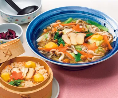 きのこのあんかけうどん