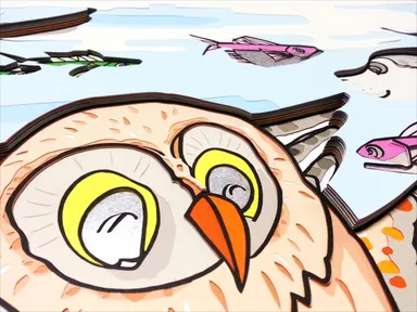 彫紙アート作品 - 斜め(紙が幾重にも重なっている)