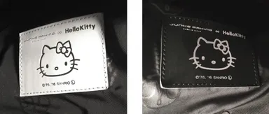 リュックの中にはハローキティの顔がのぞかせています