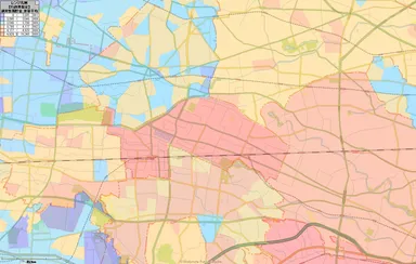 西多摩地区における通貨性預金世帯平均の分布