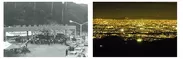 左：開通式当時（昭和３６年）　／　右：東六甲展望台からの夜景