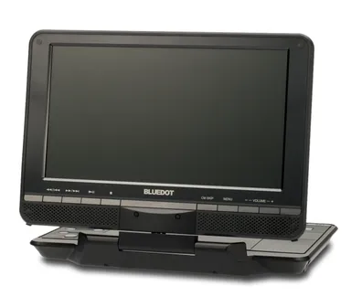 BLUEDOT、9インチ回転式液晶を搭載した薄型ポータブルDVDプレーヤー