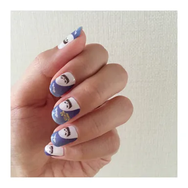 ハロウィン・ネイル　ブルーカラー