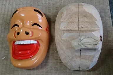 本格木彫りお面