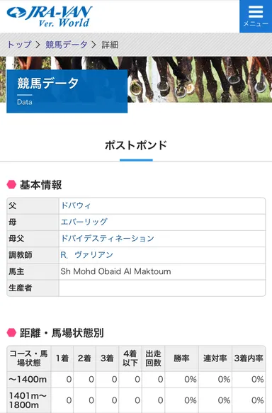 海外競馬データベース