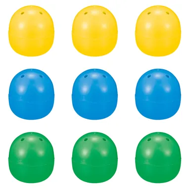 『バンダイ公式 ガシャポンマシン プレミアムセット』カプセルイメージ 黄・青・緑