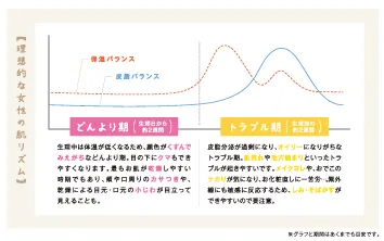理想的な女性の肌リズムグラフ
