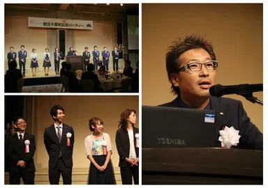 社員紹介と代表挨拶の様子