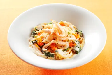 富山産白エビのクリームスパゲッティ