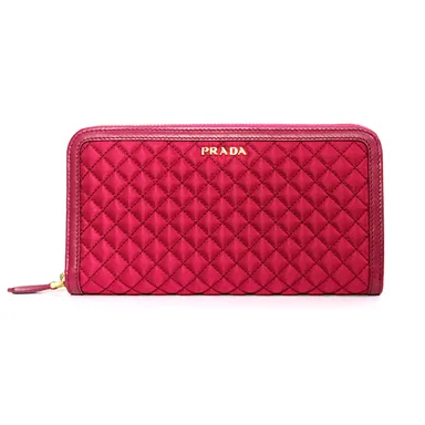 PRADA／ラウンドファスナー長財布(レッド)
