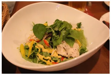 自家製ドレッシングのハムサラダ