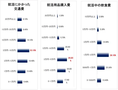 ２．就活費用の内訳