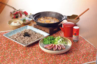 鴨ときのこの新そばしゃぶしゃぶ