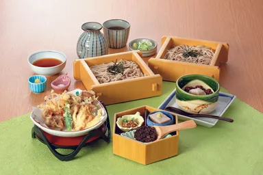 きのこ天ぷらと新そば