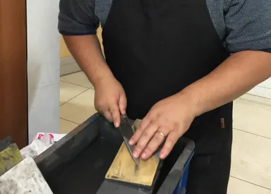 包丁研ぎ直し実演