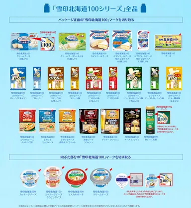 雪印北海道100対象商品