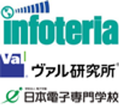 インフォテリア株式会社
株式会社ヴァル研究所
学校法人電子学園 日本電子専門学校のロゴ