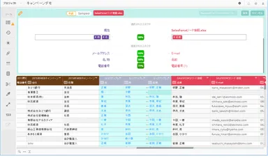 複数データセットの結合画面例