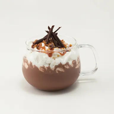 銀座店イートイン キャラメルシーソルトホットチョコレートドリンク(ダーク)