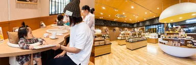 注目の赤ちゃんスポット＆たまご型の物販スペース