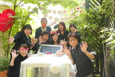 結婚記念の家族写真