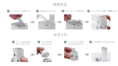 nanoMix H　使用方法、お手入れ方法