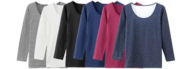 【ウィメンズ】・クルーネック8分袖