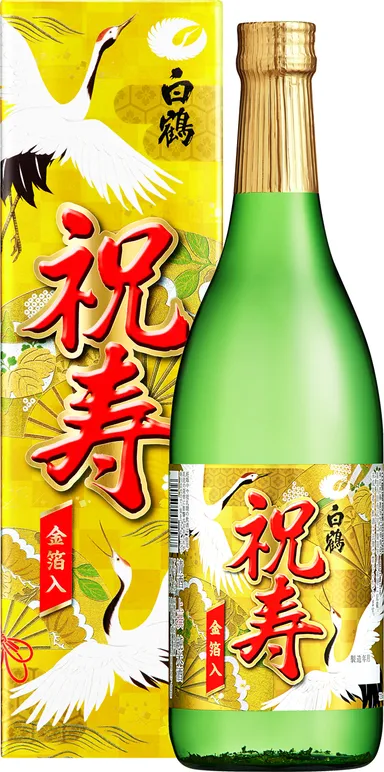 上撰 白鶴 純米酒 祝寿 金箔入 720ml