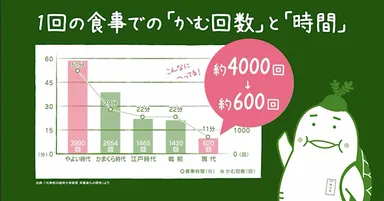 1回の食事での「噛む回数」の推移