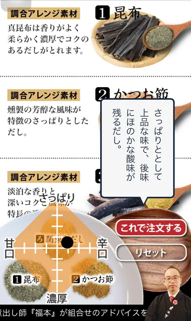 組み合わせに対するコメント