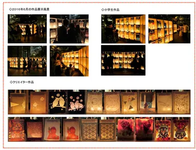 ペーパーバッグ行燈展　2016年６月の作品展示風景