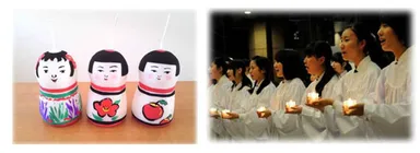 （左）こけしキャンドル　絵付けワークショップ （右）キャンドルコンサート ※写真はイメージです