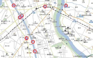 総重量・車高・車幅などの規制情報表示例