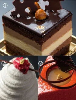 （1）トロワショコラ ～chocolate～ （2）ホワイトフロマージュ ～cheese～ （3）塩バニラキャラメル ～caramel～
