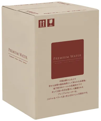 「プレミアムウォーター　採水地：金城」　パッケージ