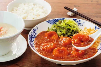 天然海老の熟成黒豆板醤チリソース