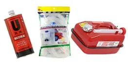 付属品(エンジンオイル、給油ポンプ、ガソリン携行缶)