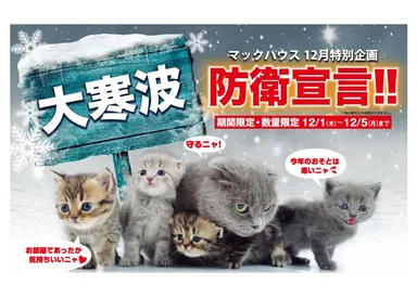 マックハウス  12月特別企画 「大寒波  防衛宣言！！」