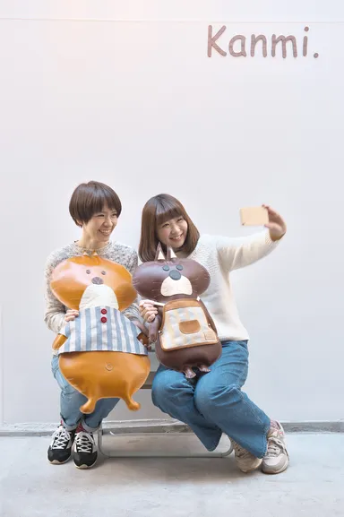 「大福君」のマスコットと写真が撮れるフォトブース