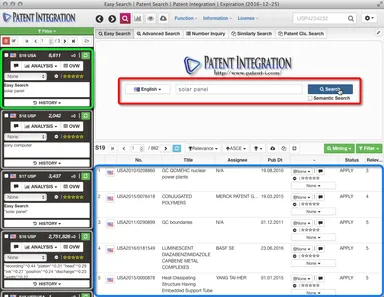 かんたんに特許検索を行うことができます