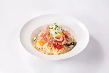 欧風野菜と生ハムのクリームリゾット