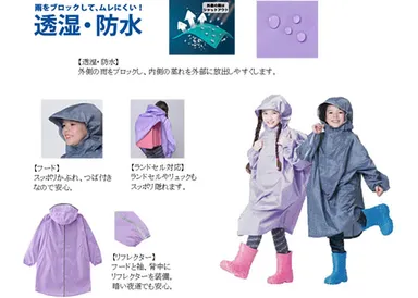 マックハウスの新発想 Navy(R) 透湿・防水のキッズ『レインポンチョ』