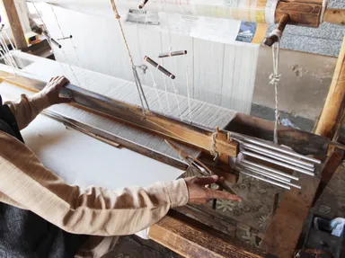 パシュミナ織の様子