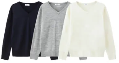 【ウィメンズ】・Vネックプルオーバーニット