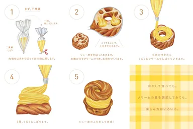 自分でクリームを絞るだけ！