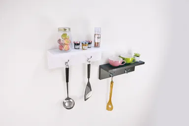 壁美人シェルティ フック付L字シェルフ