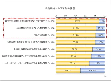 成長戦略への改革別の評価