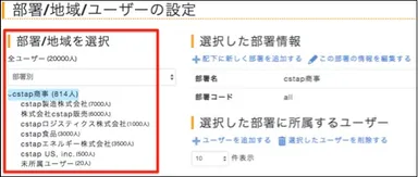 全体のシステム管理者が閲覧できるユーザー情報画面