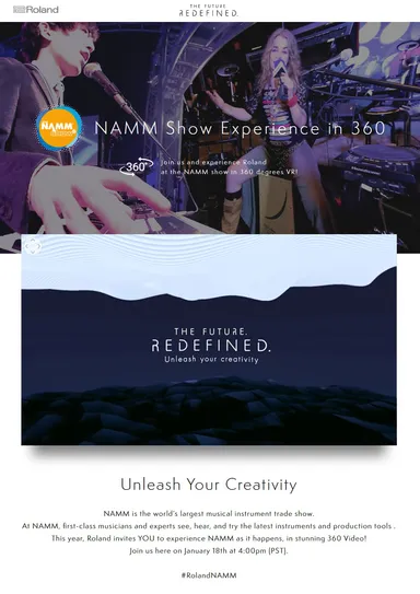 『ザ・フューチャー・リディファインド～NAMM Show Experience in 360～』特設サイト・イメージ
